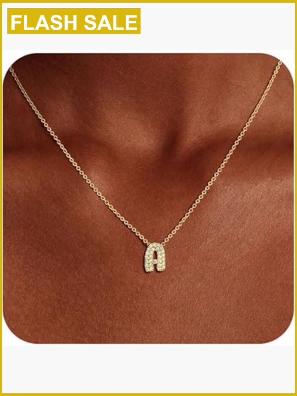 Dainty Cubic Zirconia Initial Choker Necklace Gold Hypoallergenic Non Tarnish